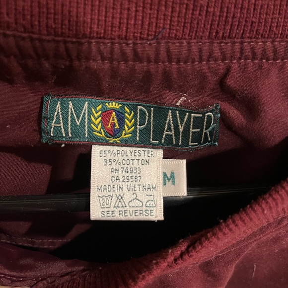 VTG AM A PLAYER Golf Maroon Pullover Windbreaker Jacket Sz Med - Picture 3 of 9